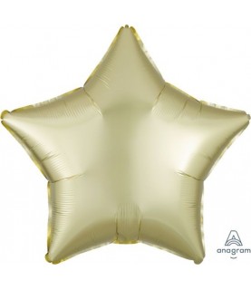 Ballon Aluminium Satin Luxe Etoile Jaune Pastel