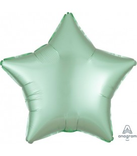 Pastel Mint Star Satin Luxe Foil Balloon