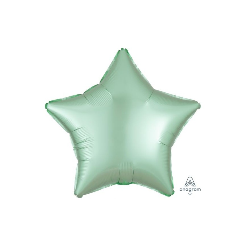 Pastel Mint Star Satin Luxe Foil Balloon