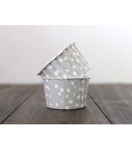 25 Silver Polka Dots Candy Cups