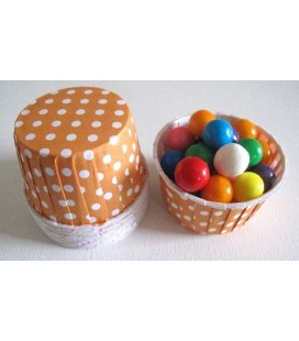 25 Orange Polka Dots Candy Cups