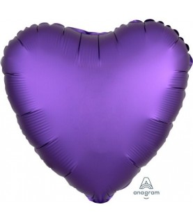 Ballon Aluminium Satin Luxe Coeur Violet Royal