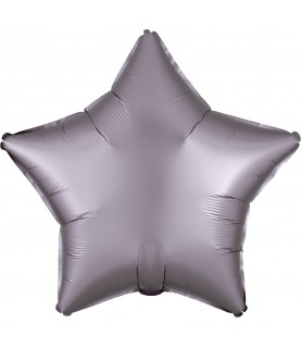 Greige grauner Stern-Luxus-Satin-Folienluftballon
