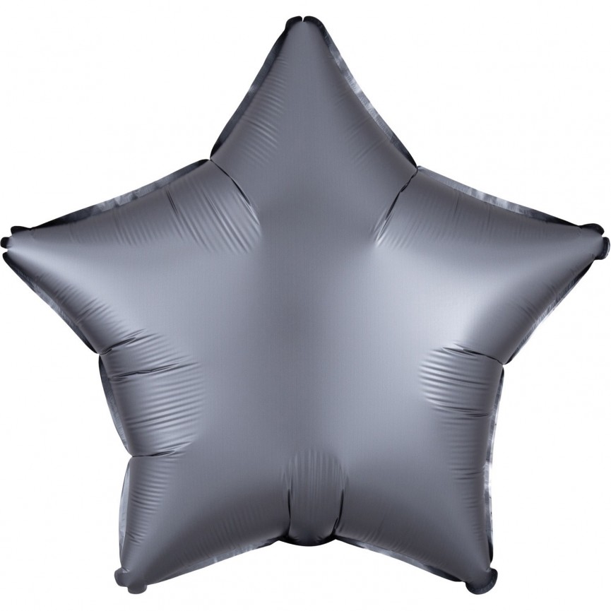 Graphite Star Satin Luxe Foil Balloon