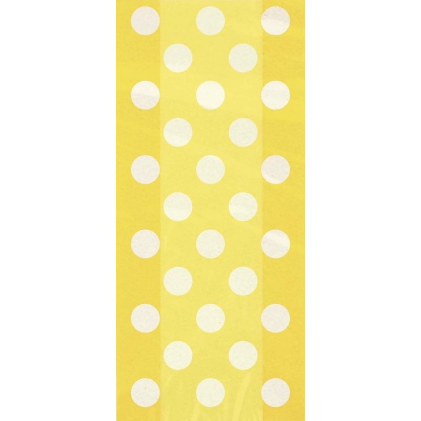 20 Yellow Polka Dots Cello Bags