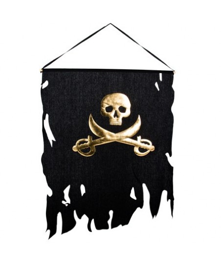 Gold & Black Pirate Flag