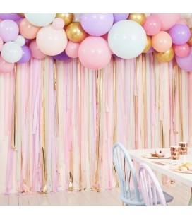 Pastel Streamers and Balloons Backdrop