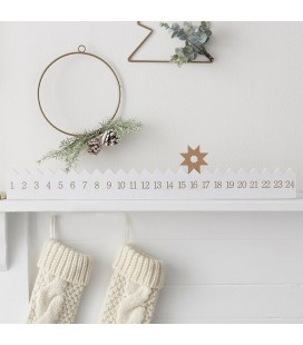 Wooden Reusable Advent Calendar Star