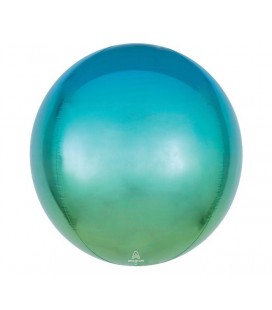 Sphärischer Orbz Folienballon Grün BlaueSchattierung