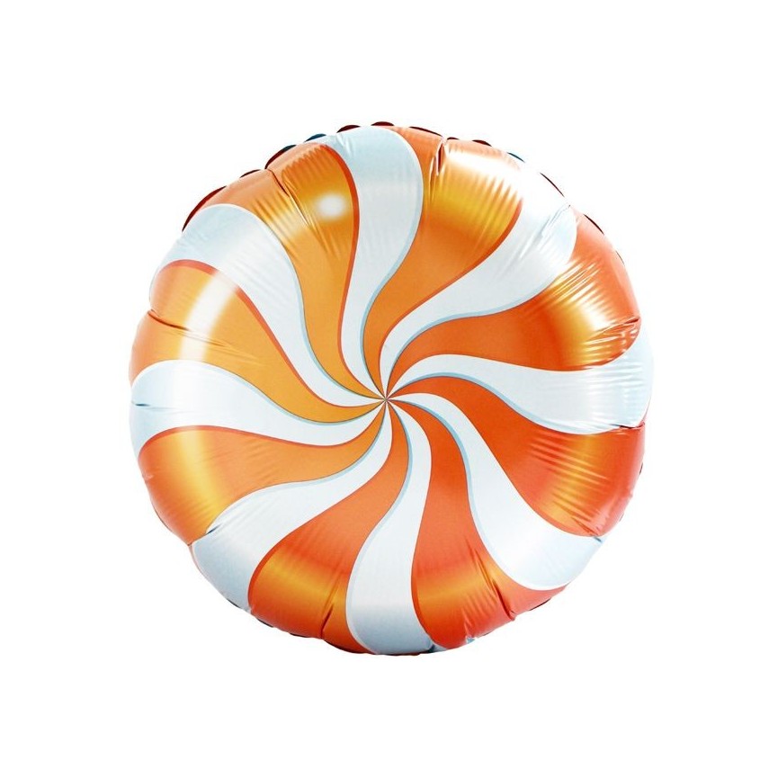 Ballon Aluminium Candy Cane Swirl Orange