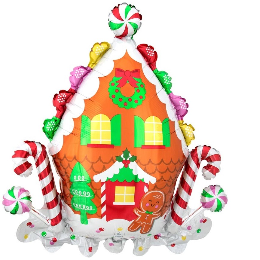 Gingerbread House Foil Balloon