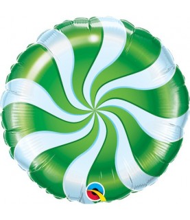 Ballon Aluminium Candy Cane Swirl Green
