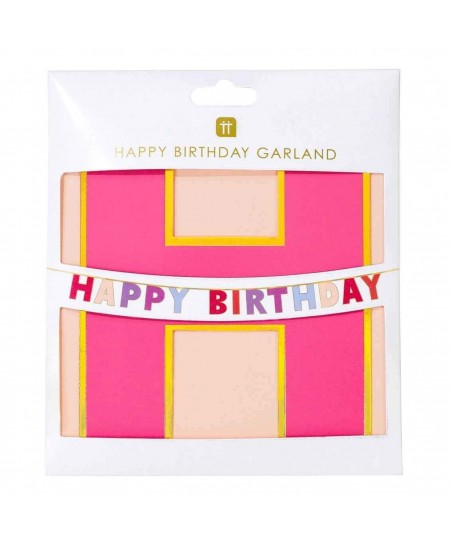 Pink Rainbow Happy Birthday Garland