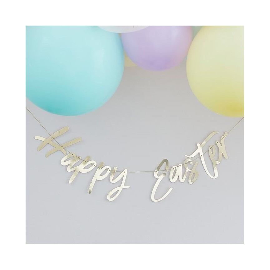 Gold Happy Easter Garland