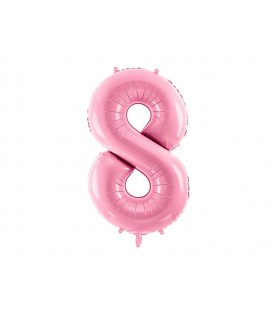 Pastel Pink Mylar Ballon Number 8