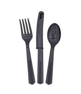 18 Black Cutlery