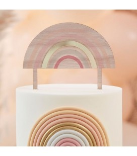Wood & Acrylic Rainbow Cake Topper